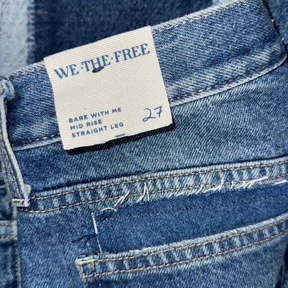 FREE PEOPLE BARE WITH ME JEANS DENIM NWT MID-RISE STRAIGHT LEG - Picture 12 of 12
